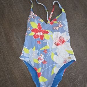 Roxy Blue Floral Junior Swim One Piece